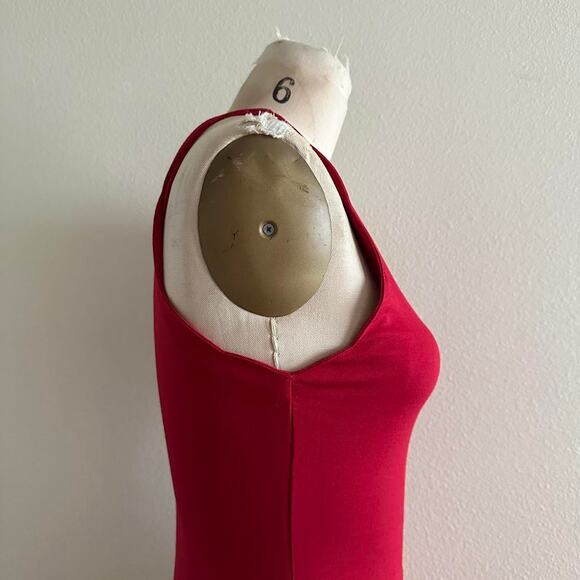For Love and Lemons red sleeveless bodycon rayon/spandex mini dress - Picture 2 of 9